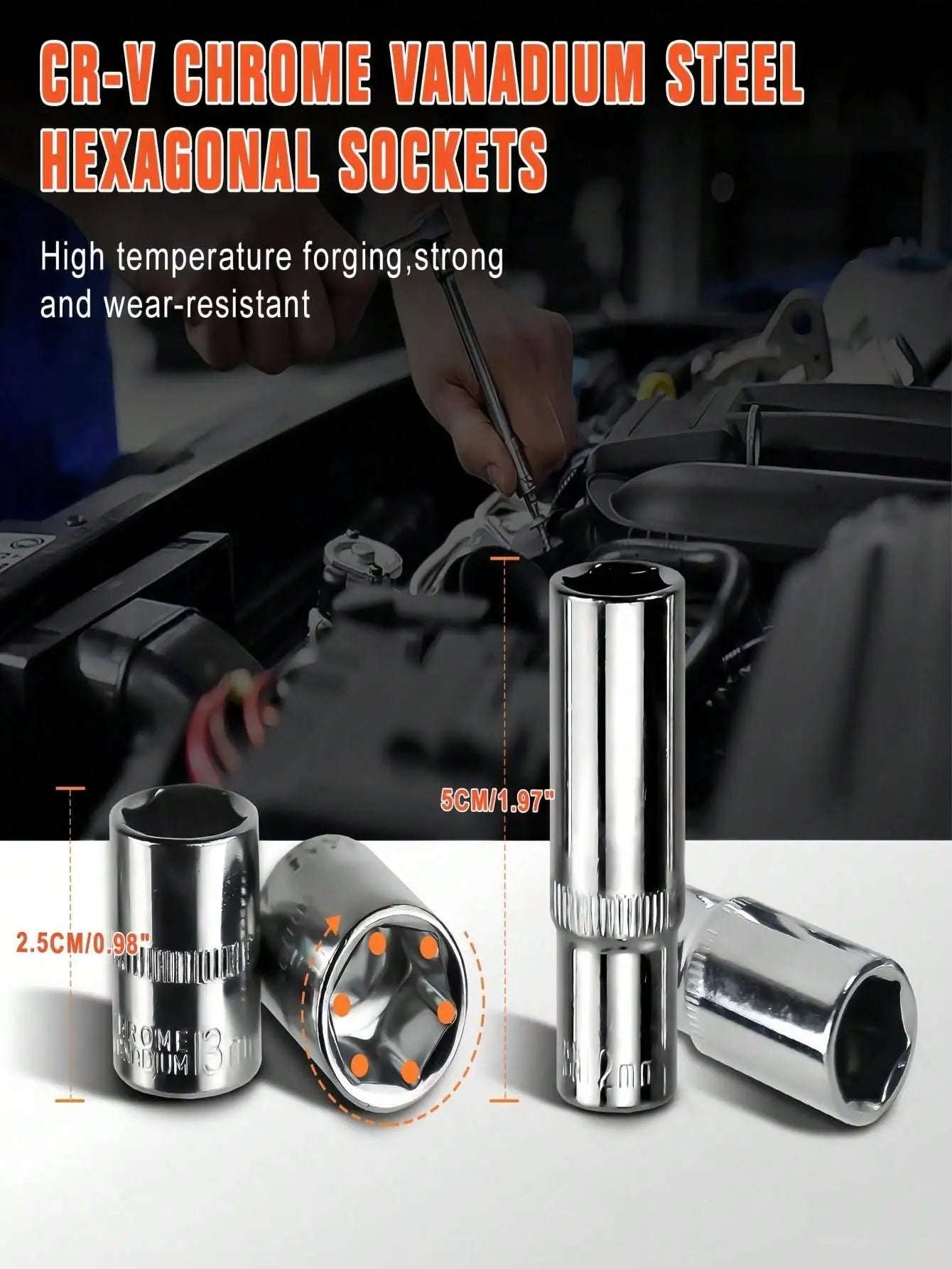Part-driven Socket Claw Ratchet Wrench Tool Set, With Drill Socket Set Metric