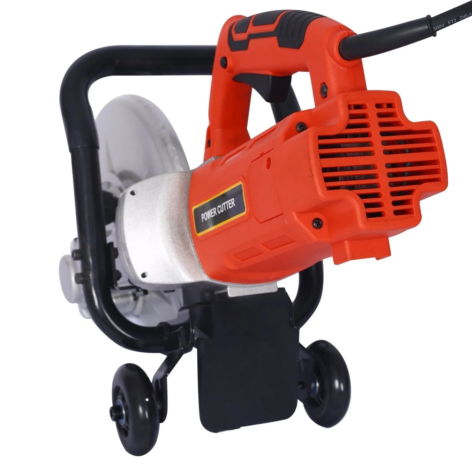 Electric 14″ Wet/Dry Concrete Cut-Off Saw with Guide Roller &amp; Water Line Attachment