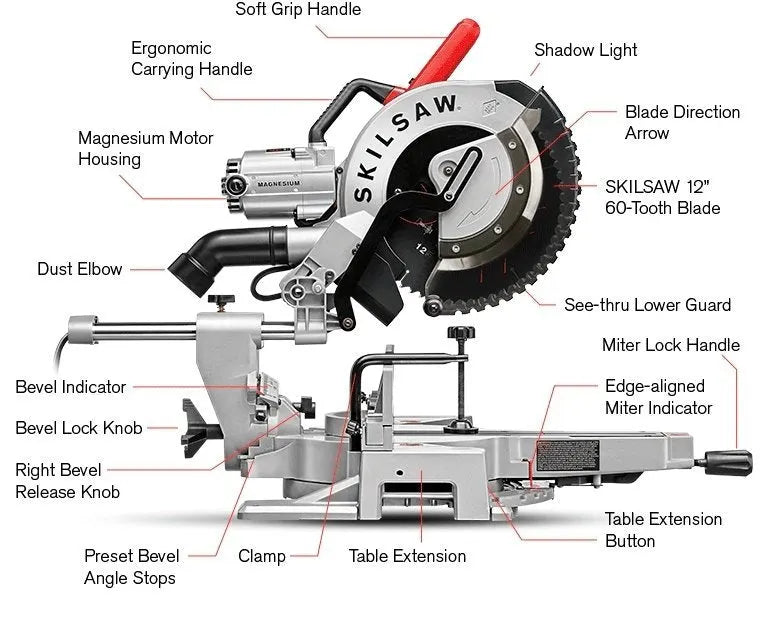SKIL SPT88-01 12″ Worm Drive Dual Bevel Sliding Miter Saw