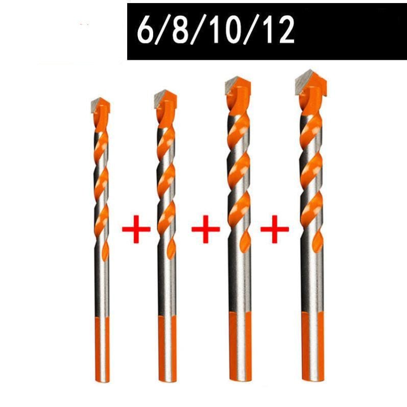 6mm-12mm Electric Tools Diamond Drill Bit Hammer Concrete Ceramic Tile Metal Drill Bits Round Shank DIY Wall Hole Saw Drilling – Four piece set