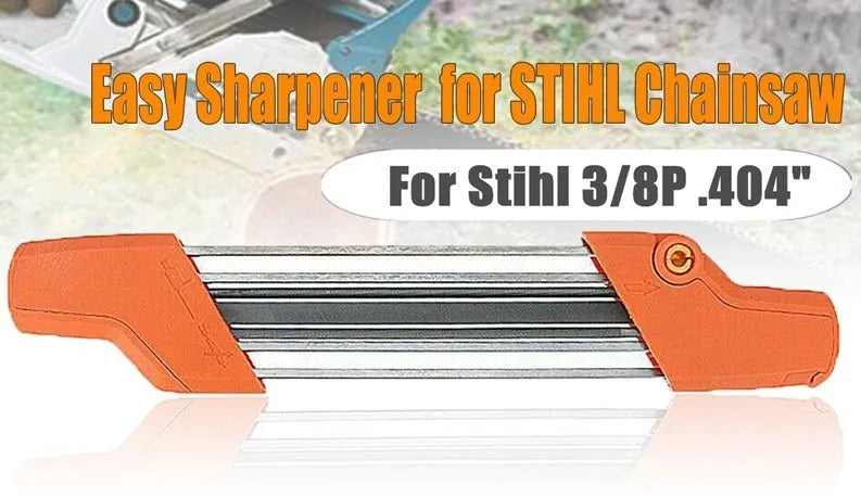 Chainsaw Sharpening File Kit, Metal Chain Sharpener Tool with 13/64″ Round Files and Flat File, Fits 3/8″ &amp; .404″ Chains