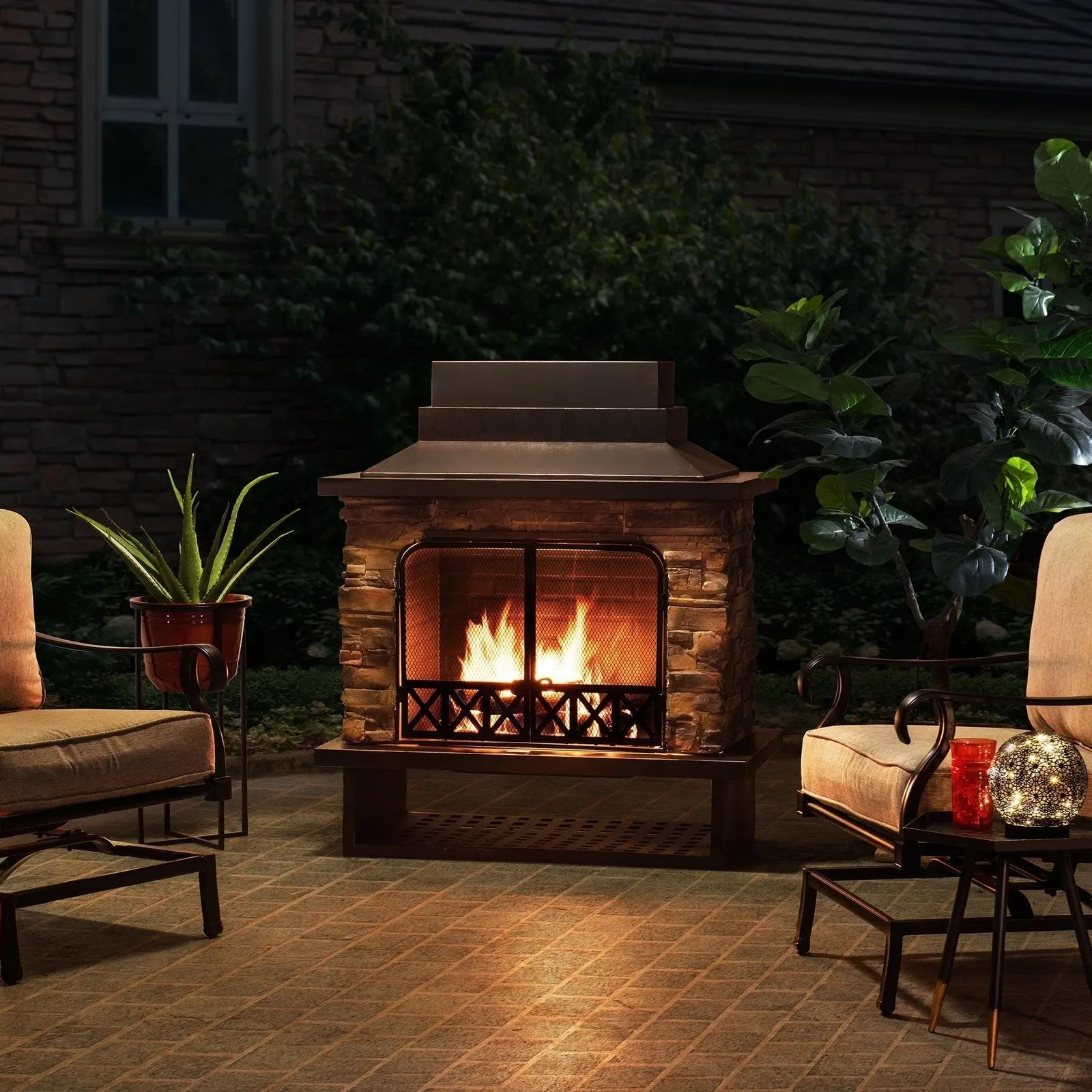 Sunjoy Farmington Wood Burning Fireplace