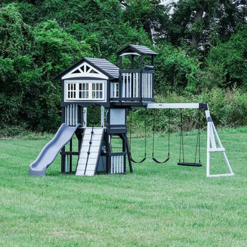 Whispering Point Outdoor Wooden Swing Set with Shipping &amp; Assembly Included