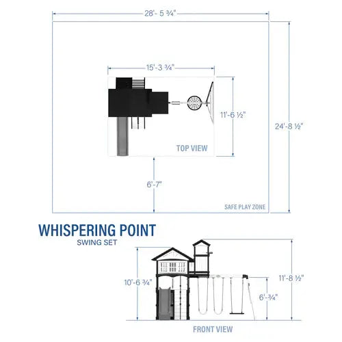 Whispering Point Outdoor Wooden Swing Set with Shipping &amp; Assembly Included