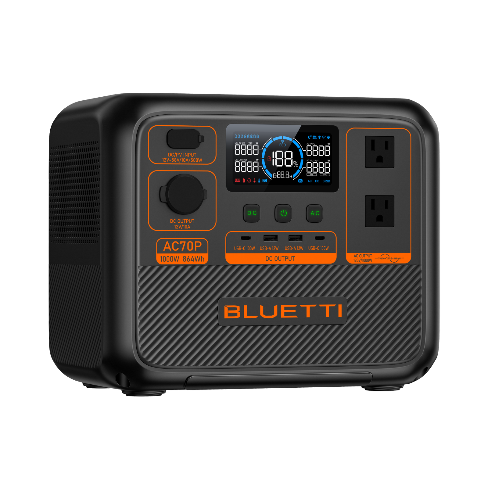 BLUETTI AC70P Portable Power Station | 1000W 864Wh