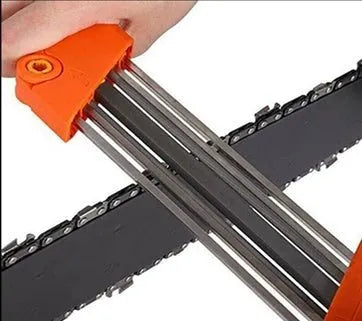 Chainsaw Sharpening File Kit, Metal Chain Sharpener Tool with 13/64″ Round Files and Flat File, Fits 3/8″ &amp; .404″ Chains
