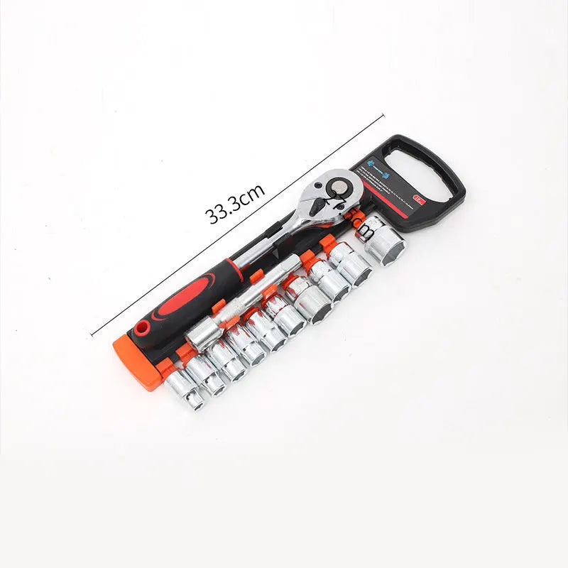 12-Piece Ratchet Socket Wrench Set – Alloy Steel Repair Tool Kit
