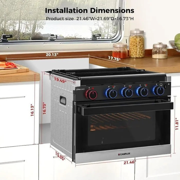 CAMPLUX 2-in-1 RV Propane Oven Stove