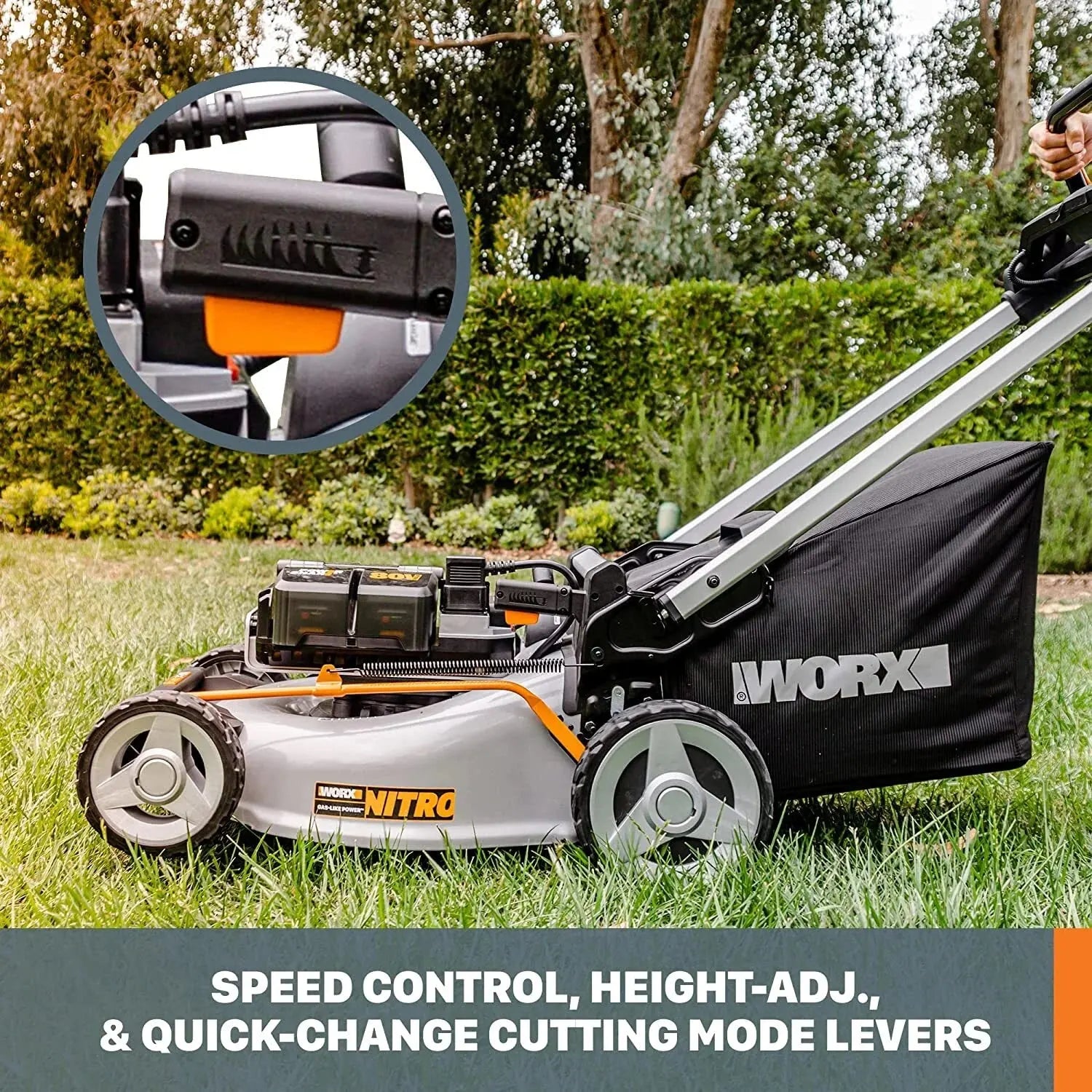 WORX Nitro 80V 21″ Cordless Self-Propelled Lawn Mower