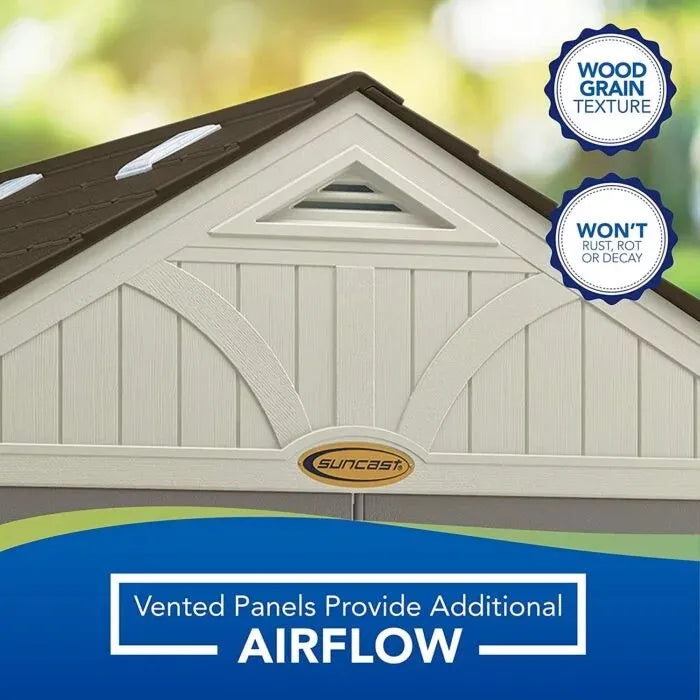 Suncast Tremont 8-ft x 10-ft Resin Outdoor Storage Shed with Skylights and Floor Included