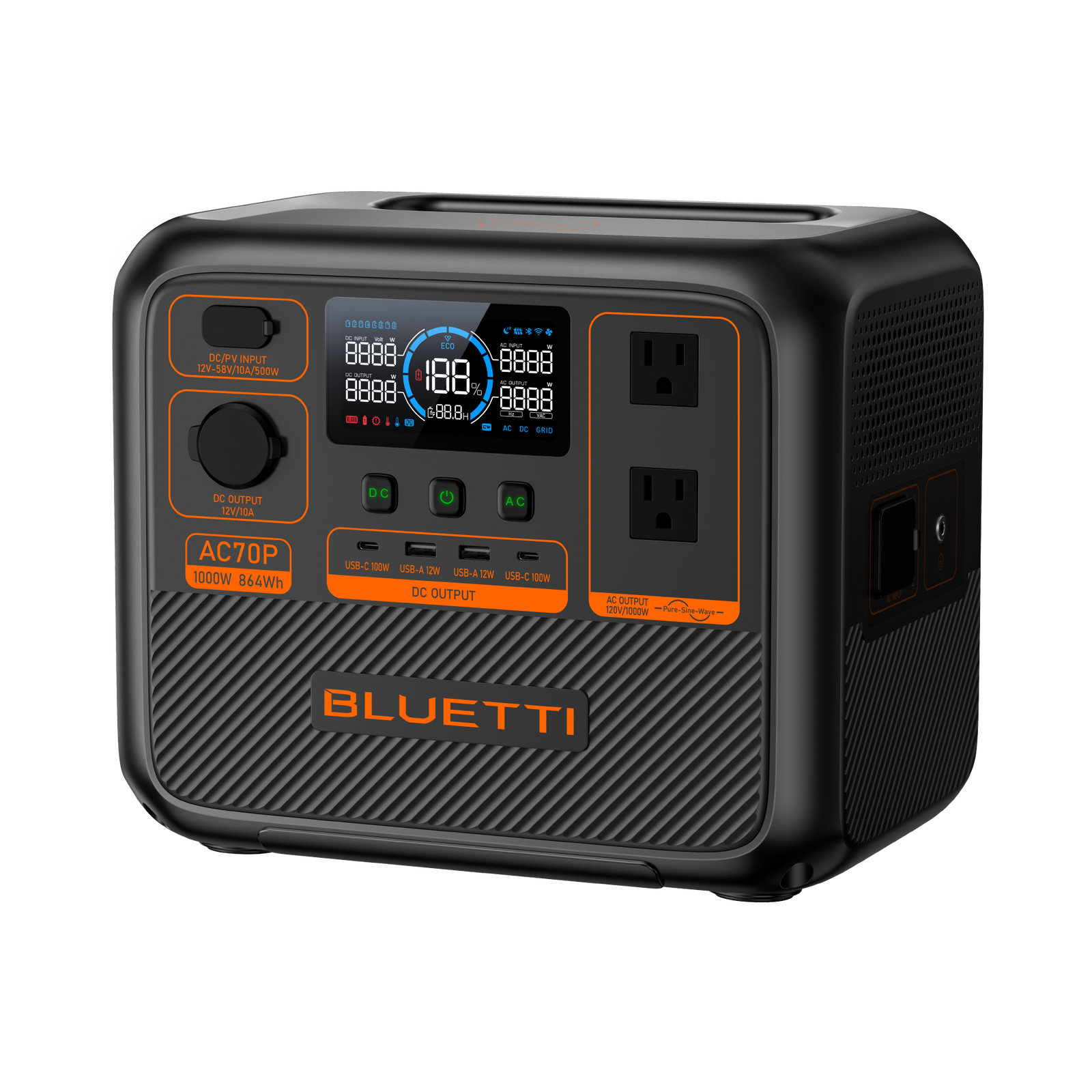 BLUETTI AC70P Portable Power Station | 1000W 864Wh