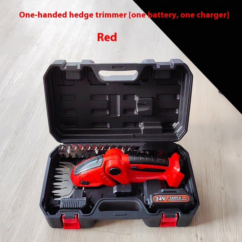 Electric Hedge Shears Dual-purpose Rechargeable Pruning Shear Mower – Red Packed In Plastic Box, EU