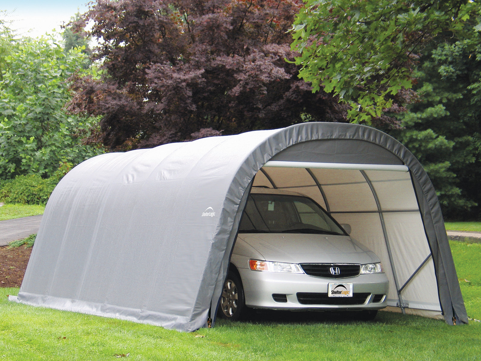 ShelterCoat Custom Round Wind and Snow Rated Shelter, 12 ft. x 20 ft. x 8 ft. Standard PE 9 oz. Gray