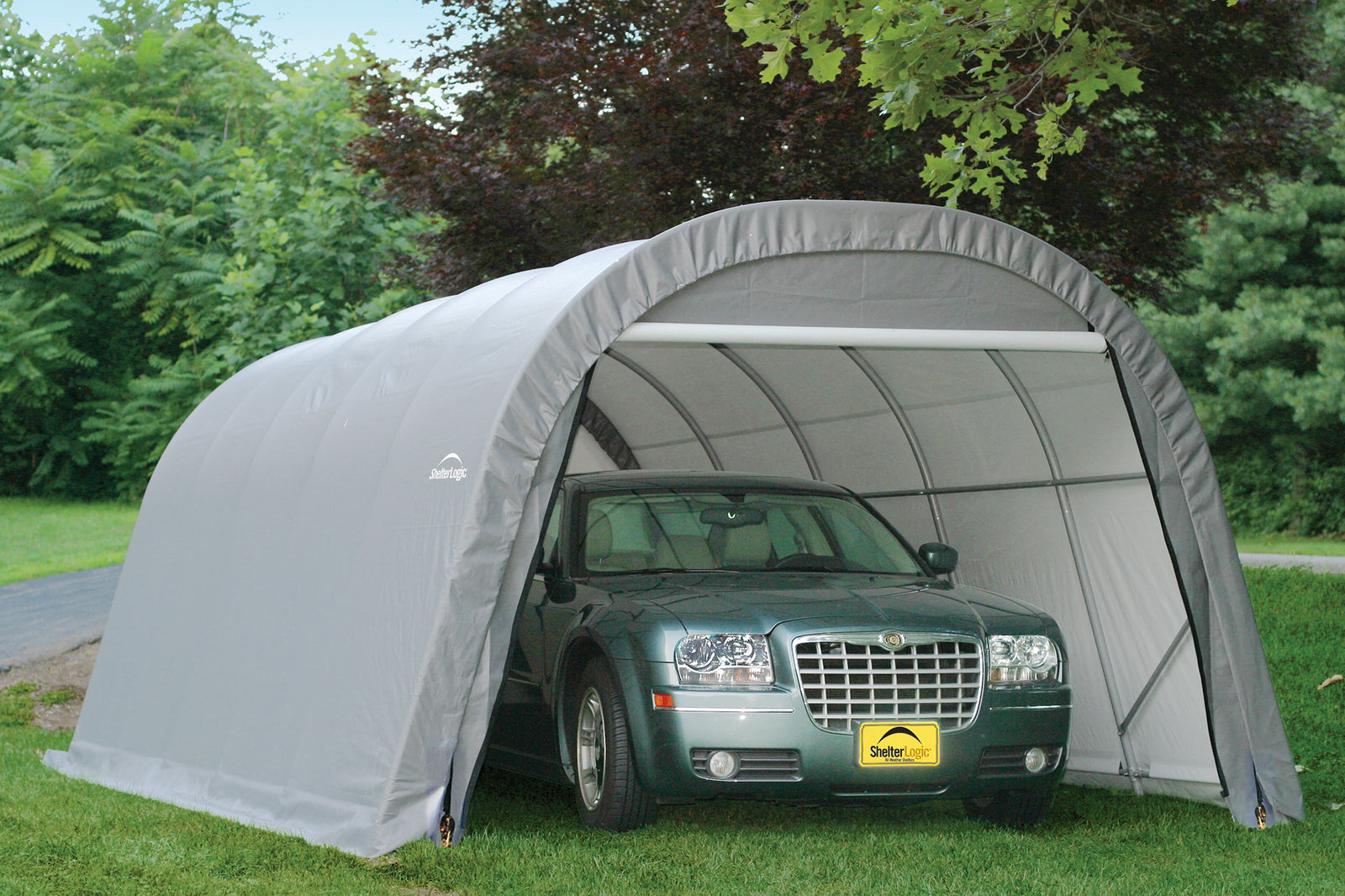 ShelterCoat Custom Round Wind and Snow Rated Shelter, 12 ft. x 20 ft. x 8 ft. Standard PE 9 oz. Gray