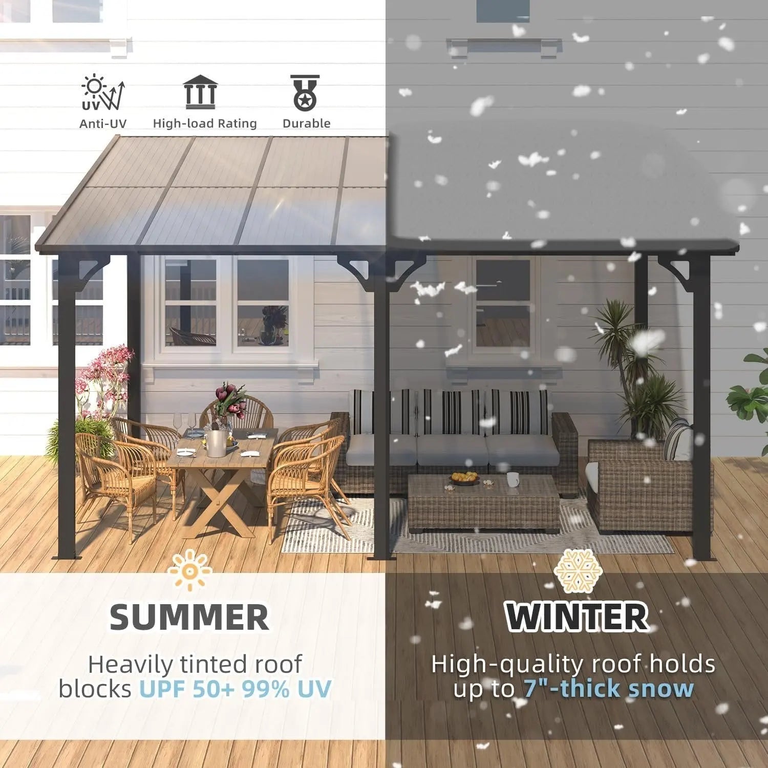 Aecojoy Aluminum Pergola with Canopy