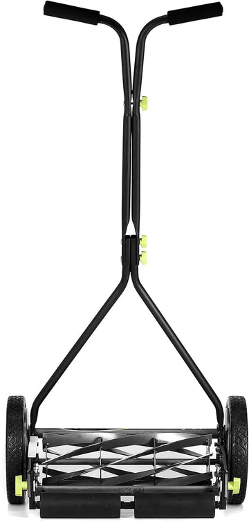 ULM Center ProCut 16” Manual Reel Lawn Mower – 7 Precision Blade Push Mower for Small to Medium Lawns, Lightweight Eco-Friendly Grass Cutter