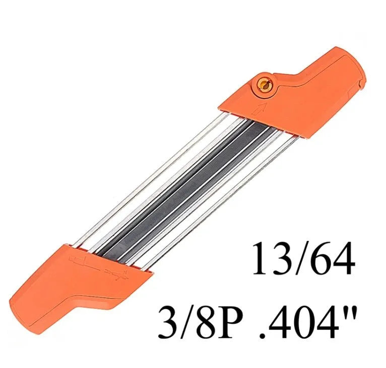 Chainsaw Sharpening File Kit, Metal Chain Sharpener Tool with 13/64″ Round Files and Flat File, Fits 3/8″ &amp; .404″ Chains