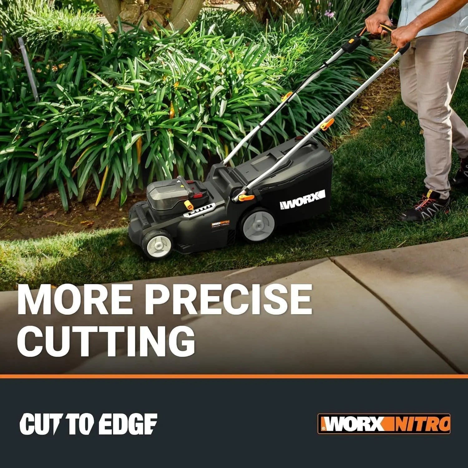 WORX Nitro 40V 16″ Cordless Lawn Mower w/Brushless Motor 2.0 &amp; Intellicut