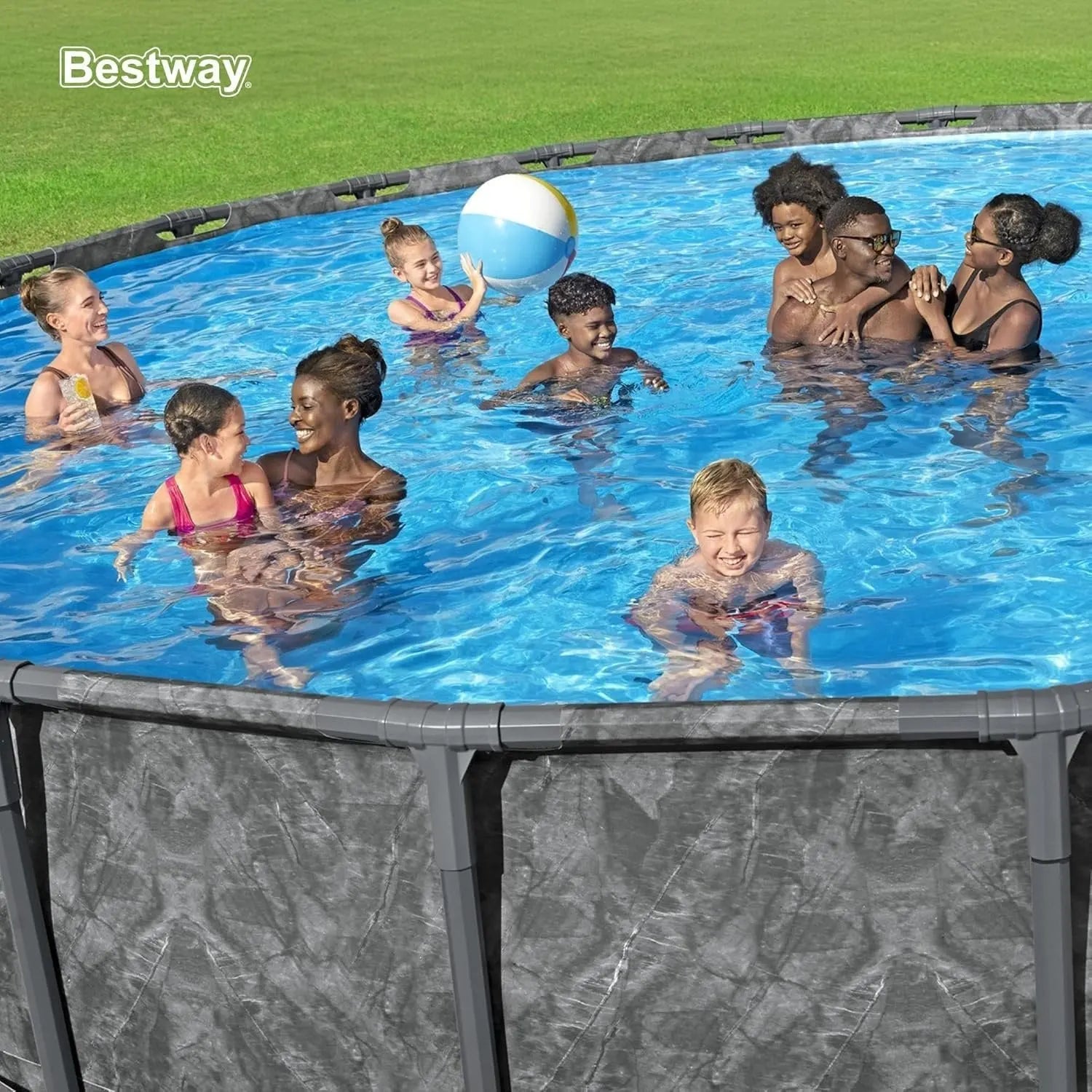 Bestway APX 365 18’x52″ Round Above Ground Swimming Pool Set with Pump &amp; Ladder