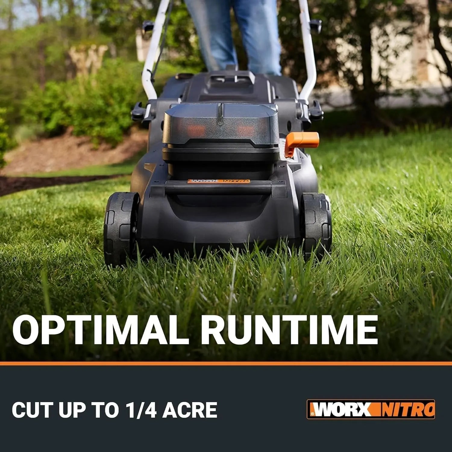 WORX Nitro 40V 16″ Cordless Lawn Mower w/Brushless Motor 2.0 &amp; Intellicut