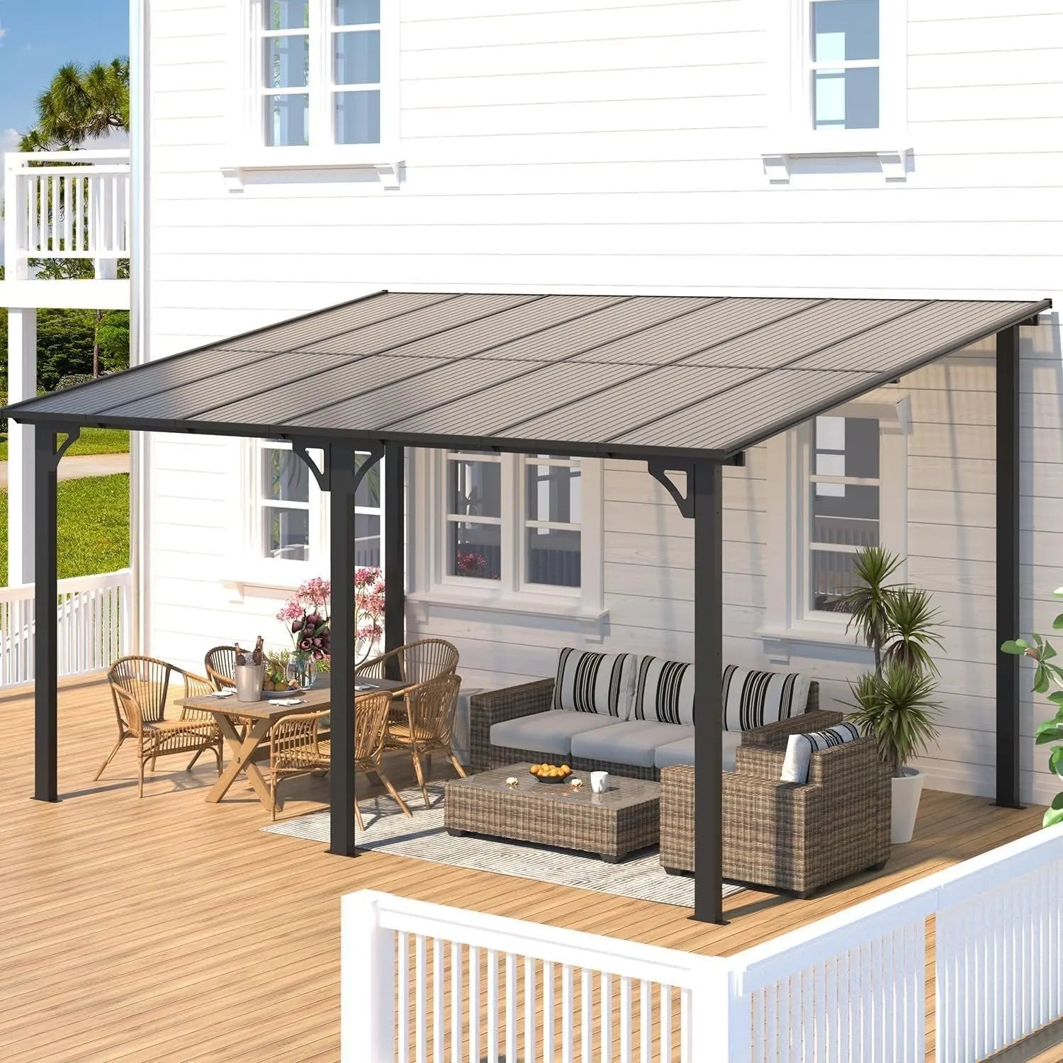 Aecojoy Aluminum Pergola with Canopy