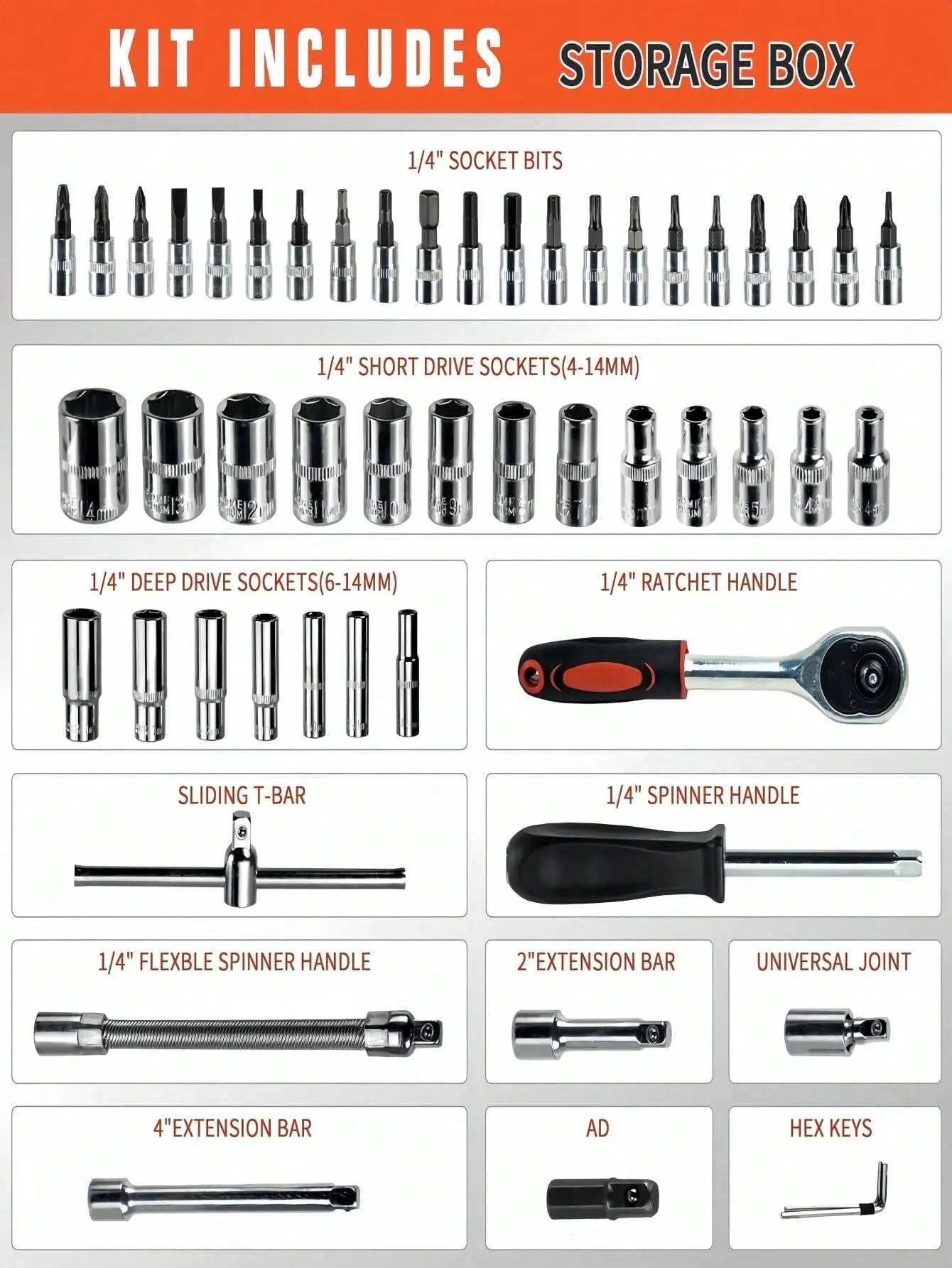 Part-driven Socket Claw Ratchet Wrench Tool Set, With Drill Socket Set Metric