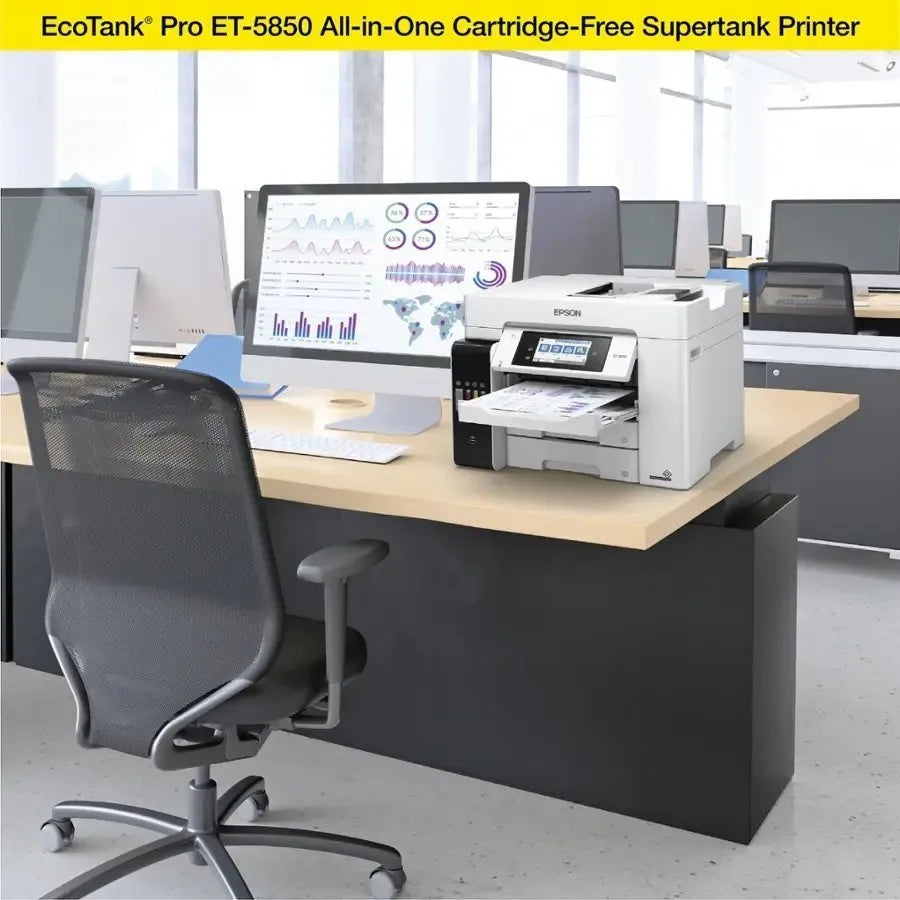 Epson EcoTank Pro ET-5850 Wireless Color All-in-One Supertank Printer C11CJ29201