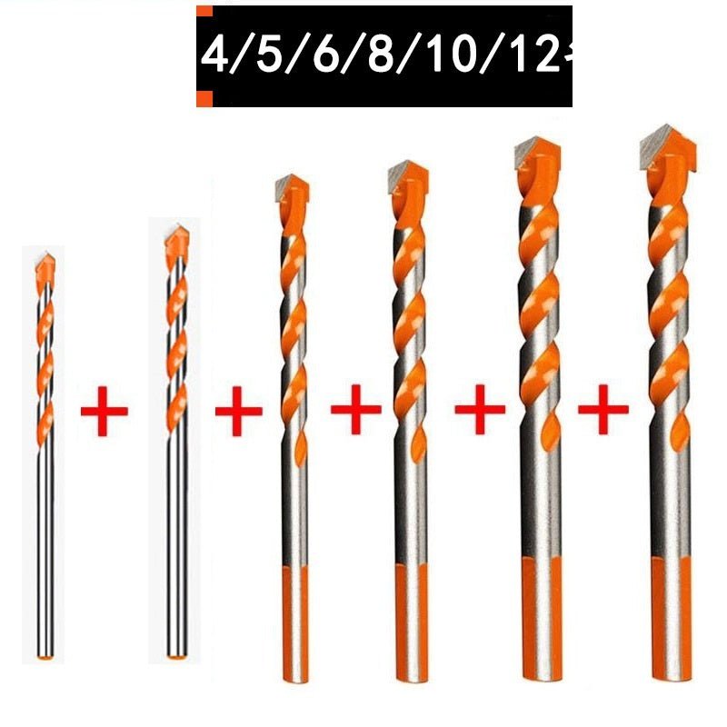 6mm-12mm Electric Tools Diamond Drill Bit Hammer Concrete Ceramic Tile Metal Drill Bits Round Shank DIY Wall Hole Saw Drilling – Six piece set