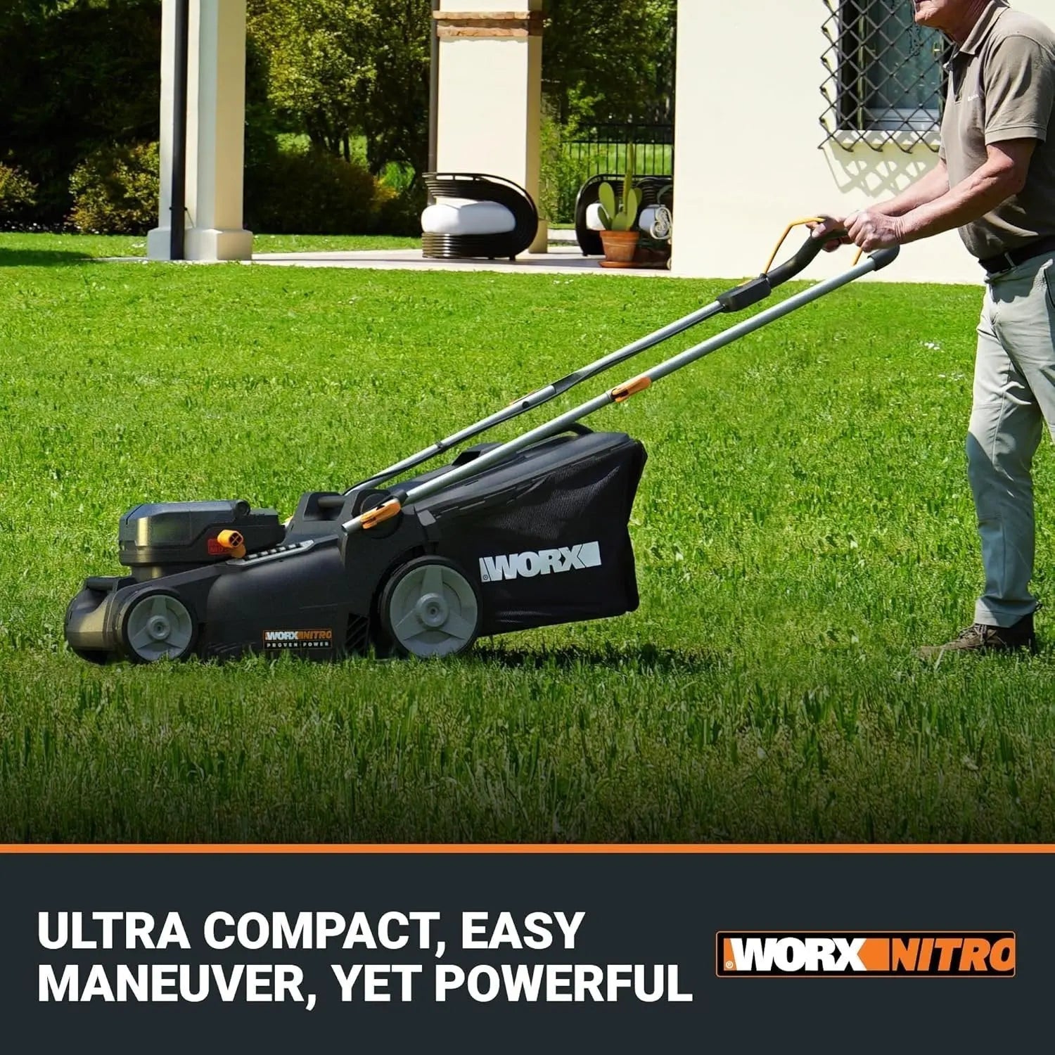 WORX Nitro 40V 16″ Cordless Lawn Mower w/Brushless Motor 2.0 &amp; Intellicut