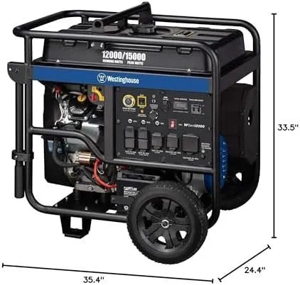 Westinghouse 18000 Peak Watt Home Backup Portable Generator, Remote Electric Start, Transfer Switch Ready 30A &amp; 50 Outlets, Gas Powered, CO Sensor