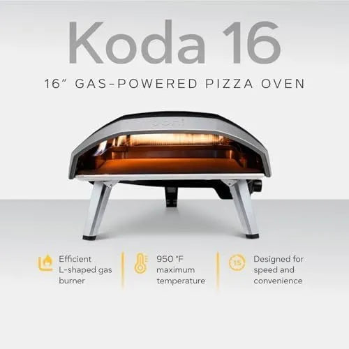 Ooni Koda 16 Natural Gas Pizza Oven – 28mbar Natural Gas Outdoor Oven, Makes 16 Inch Pizzas