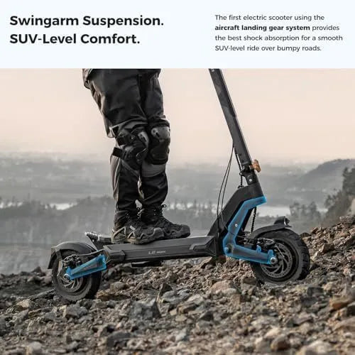 Ausom 2000W Dual Motor Folding Electric Scooter for Adults, Off Road Dual Motor E-Scooter with E-ABS and Dual Disc Brakes, 40Mph Top Speed, 56 Miles Max Range