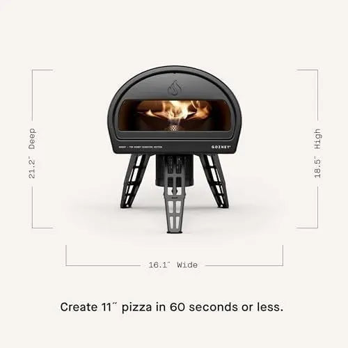 Gozney Roccbox Outdoor Pizza Oven, Black, Portable, Gas &amp; Wood Fired, Restaurant-Grade