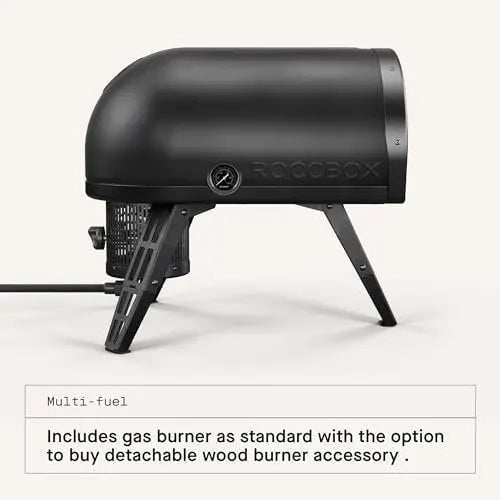 Gozney Roccbox Outdoor Pizza Oven, Black, Portable, Gas &amp; Wood Fired, Restaurant-Grade