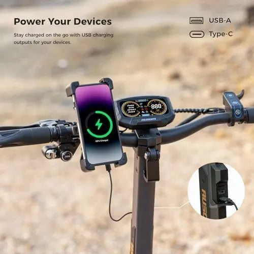 Ausom L2 Max 2000W Dual Motor Electric Scooter for Adults, 56 Miles Max Range Folding Off Road E Scooter, 31 Mph Top Speed,48V 20.8Ah Battery, E-ABS and Dual Disc Brakes, All-Round Lighting System