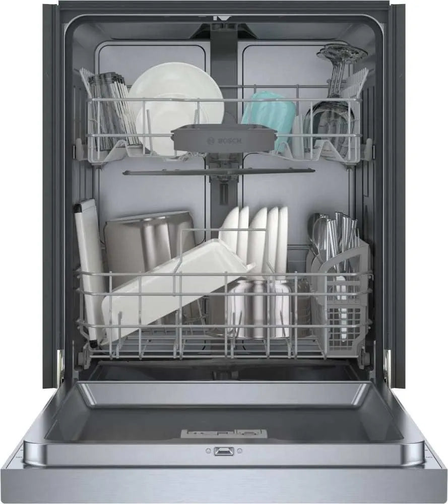 Bosch SHE41CM5N 300 Series 24″ Dishwasher 48 db – Recessed Handle, Stainless Steel