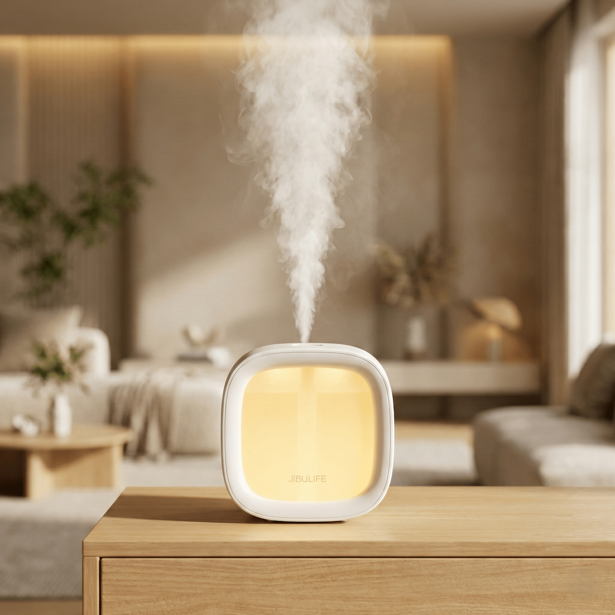 Cube Humidifier for Bedroom | Quiet USB Air Humidifier – Coral Pink