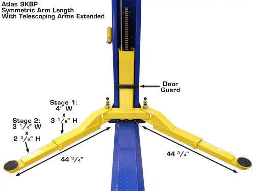 Atlas 9,000 lbs 2 Post Baseplate Lift